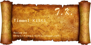 Timmel Kitti névjegykártya